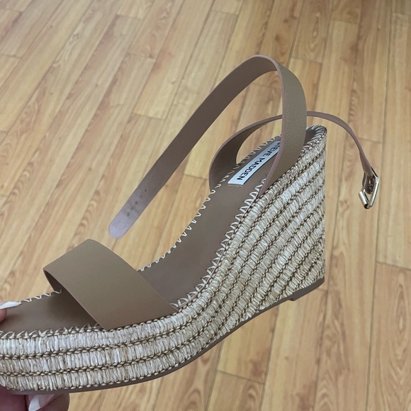 Steve Madden Brown and Cream Wedge Sandals - Picture 1 of 3
